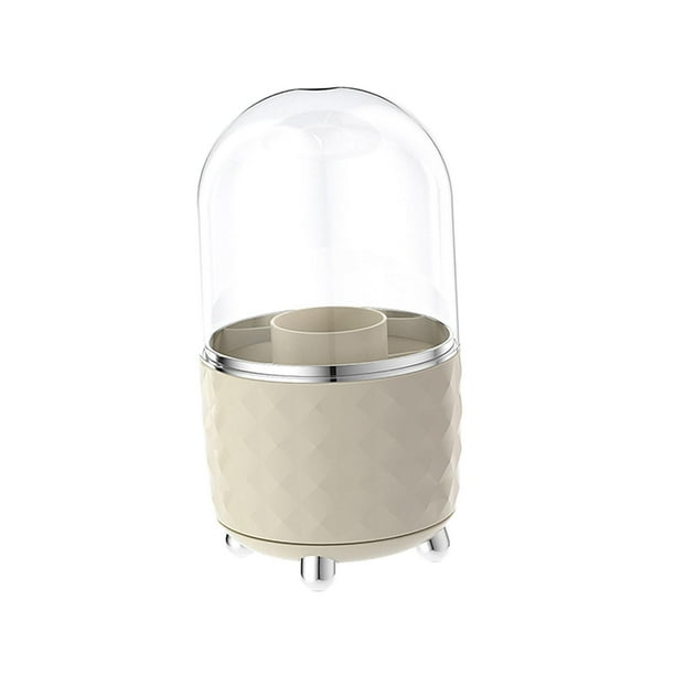 Organizador de Brochas de Maquillaje, Vaso para Brochas de Maquillaje, Organizador de Brochas de Maquillaje Giratorio de 360° para Tocador, Encimera D , con tapa Salvador Titular de la pluma