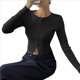 thumbnail image 2 of Blusa de Larga para Mujer, Cárdigan de Otoño, Camisa Corta con Cuello Abotonado Acanalado, Moda. Negro S, 2 of 7