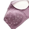 thumbnail image 5 of Feancey Everyday Push Up Bras for Women Front Snap Closure Wireless Brassiere Full Coverage Comfort Support Lace Bralettes Cute Daily Wear Underwear Purple L, 5 of 9