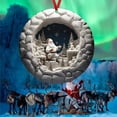 thumbnail image 4 of Gkeoshab Hangs Acrylic Christmas Tree Ornament: Snowy Cottage Flat Pendant Home & Garden, 4 of 5