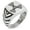 Silver, variant on Stainless Steel Celtic Triquetra Interlaced Knot Chevron Pattern Biker Style Polished Ring