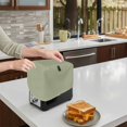 thumbnail image 6 of Sage Green Toaster Cover 2 Slice, Farmhouse Solid Green Color Modern Art Dustproof Bakeware Oven Protector with Top Hook, Waterproof Small Kitchen Appliance Toasters Dust Cover, 12"x7.5"x8", 6 of 7