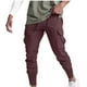 thumbnail image 1 of Pantalones largos para hombre, de color liso, elásticos, ajustados al tobillo, informales, deportivos, transpirables, para hombre, 1 of 3