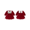 thumbnail image 2 of Loicainy Toddler Baby Girl Christmas Dress 12 18 24 Months 2T 3T 4T Embroidery Crew Neck Long Sleeve Dresses, 2 of 9