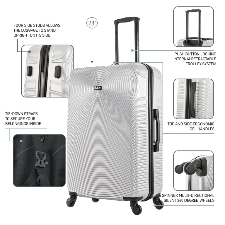 Dukap Inception 28" Hardside Spinner Luggage, Silver photo 3