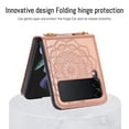 thumbnail image 2 of Dteck Case For Samsung Galaxy Z Flip 3 5G Shockproof Embossed Mandala Pattern Women's Wallet Case with Card Holder Detachable Shoulder Strap, Rosegold, 2 of 5