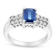 thumbnail image 1 of 0.40 CTW Diamond & Emerald Cut Sapphire Ring, 14K Gold - Size 8, 1 of 1