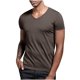 thumbnail image 5 of Blusas y camisas de manga corta con cuello en V para hombre, blusas casuales de verano a la moda de color liso con cuello en V y manga corta para hombre., 5 of 7