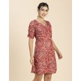 thumbnail image 2 of Moomaya Womens Short Sleeves Mini Dress, Sweetheart Neck, A-Line Dress, 2 of 7