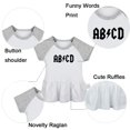 thumbnail image 2 of Pack of 2, AB CD & Born To Rock Funny Dresses For Baby, Newborn Babies Skirts, Infant Princess Dress, Toddler Frocks (Gray Raglan Dresses, 6-12 Months), 2 of 5