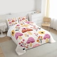 thumbnail image 3 of Homewish Cartoon Botanical Mushroom 3 Pieces Queen Comforter Set for Teenagers,Chic Floral Flowers Ultra Soft Bedding Sets,Spring Garden Bedding Comforter Set Breathable,Breathable Home Decor, 3 of 8