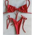 thumbnail image 3 of Bikini Triangle Aguichant pour Femmes, Soutien-Gorge Froncé et String, Maillot de Bain, 3 of 4