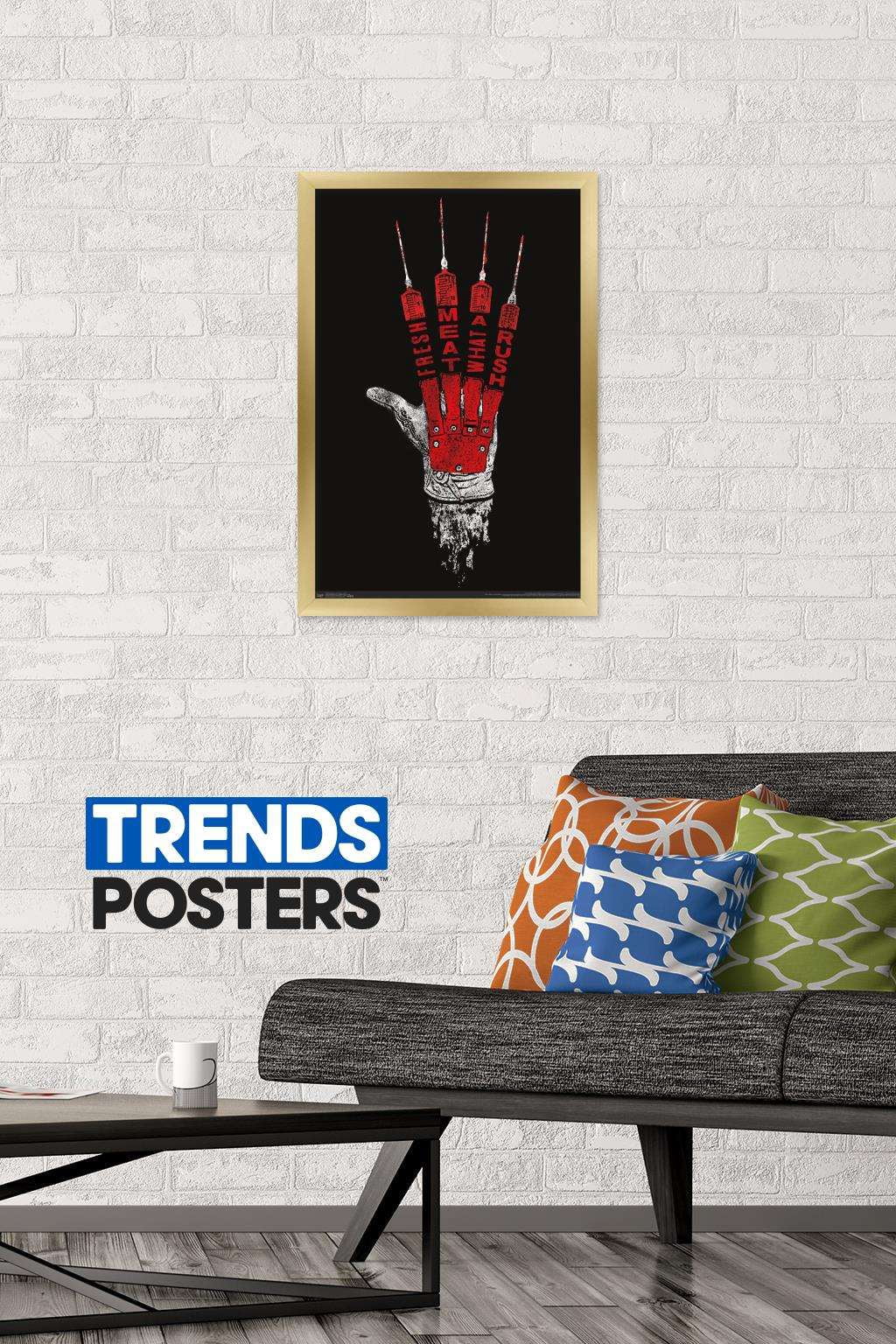 A Nightmare on Elm Street - Hand Wall Poster, 14.725" x 22.375", Framed