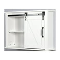 thumbnail image 2 of Bathroom Wall Mounted Storage Cabinet, SYNGAR Modern Hanging Storage Cupboard with Slide Barn Door and 4 Storage Compartments, Home Space Saving Storage Organizer for Washroom Kitchen, White, D1729, 2 of 9