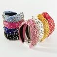 thumbnail image 6 of Women Knotted Jeweled Headband Crystal Embellished Mixed Top Hairband ladies Twist Nylon Hair accessories for Girls, 6 of 6