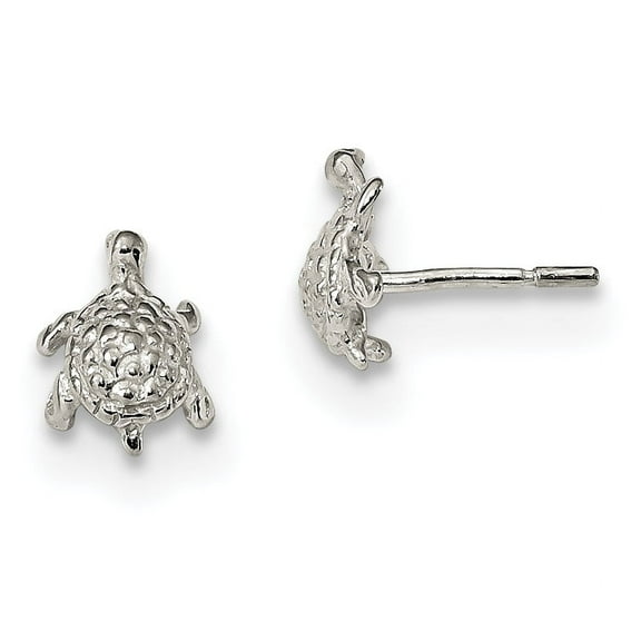 Primal Silver Sterling Silver Textured Turtle Post Earrings