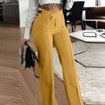 thumbnail image 5 of Women's Straight Leg Dress Pants, Stretchy High Waisted Basic Solid Business Casual Trousers with Pockets, 5 of 6