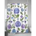 thumbnail image 5 of Retro Purple Shower Curtain, Hydrangeas Floral Leaf Country Plant Farmhouse Waterproof Shower Curtain Set with 12 Hooks Lightweight Washable Fabric Shower Curtains for Bathroom 72x78 Inches, 5 of 6
