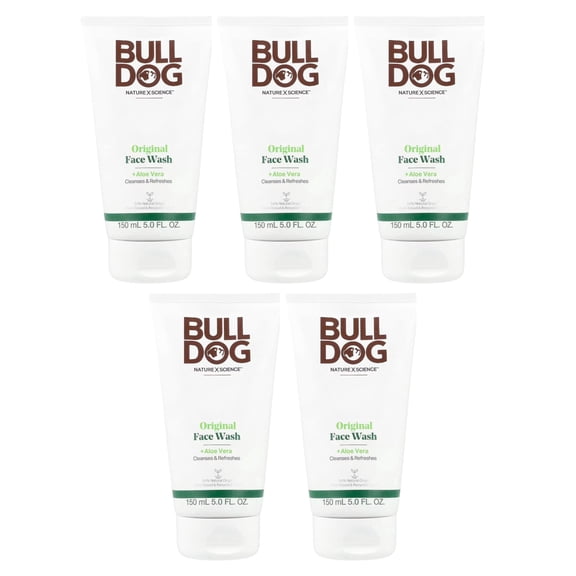 Bulldog Skincare for Men Original Face Wash 5 Oz, 5-Pack