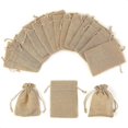 thumbnail image 1 of 24 Pcs Muslin Bags Natural Burlap Bags - Reusable Burlap Gift Bags With Drawstring Jewelry Burlap Sack Medium - Burlap And Lace Wedding Favor Bags For, 1 of 3