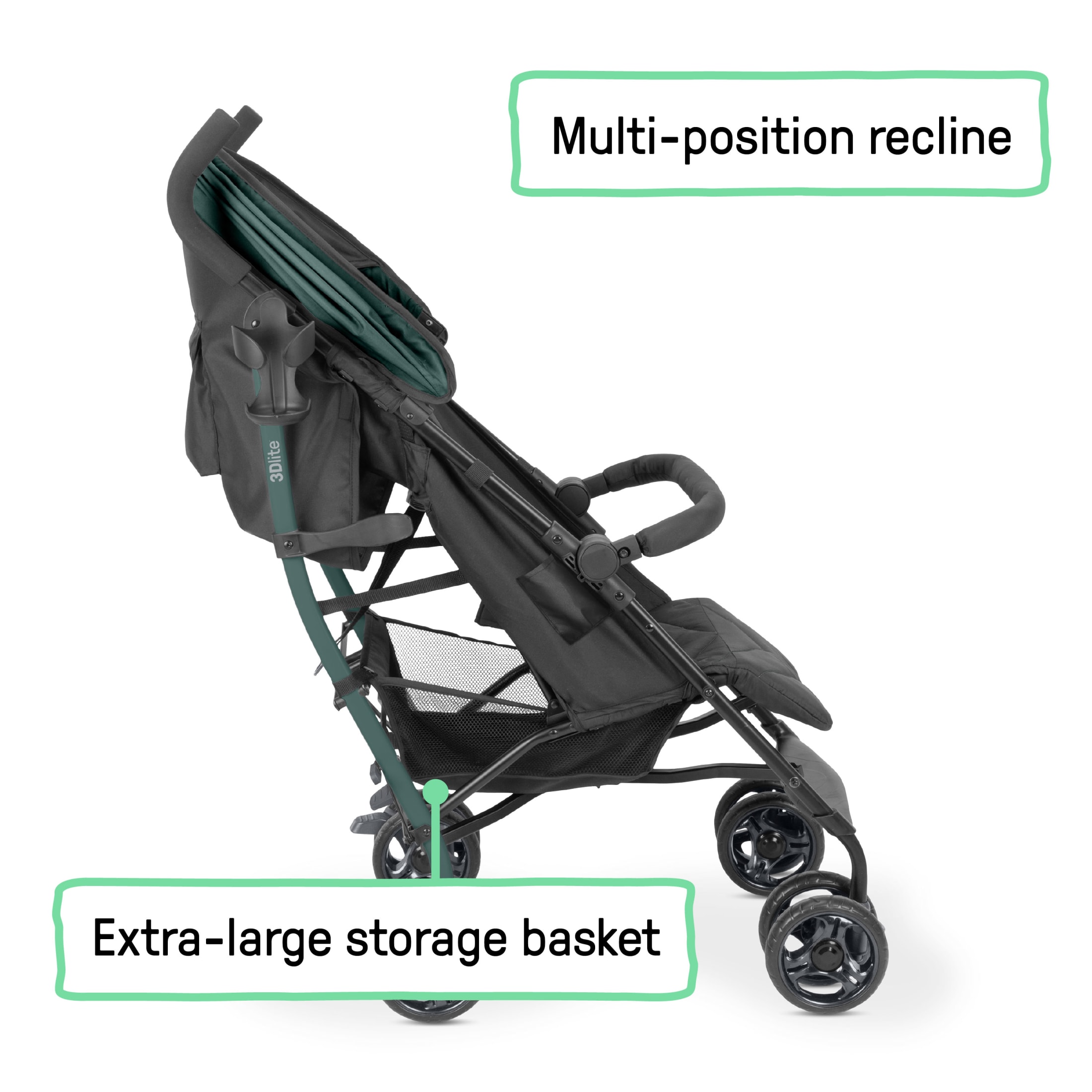 Ingenuity 3Dlite Jewel Lightweight Stroller, Green photo 7