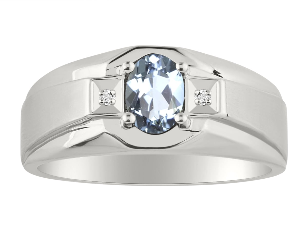 March Birthstone RYLOS Simply Elegant Beautiful Aquamarine & Diamond Ring March Birthstone RYLOS Simply Elegant Beautiful Aquamarine & Diamond Ring
