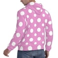 thumbnail image 6 of Kdxio Purple And White Polka Dot Print Mens Casual Hooded Collar Drawstring Hoodies Pullover Sweatshirts Casual Long Sleeve Shirts-Medium, 6 of 7