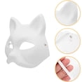 thumbnail image 4 of Máscara Therian Awleynz con forma de gato blanco para pintar, 15 unidades con correa de papel, 4 of 9