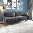 thumbnail image 4 of Pemberly Row Contemporary 70" Round Arm Velvet Sofa in Gray Finish, 4 of 5