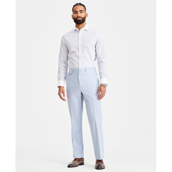Tayion Mens Classic fit Dress Pants 38 / 32 Powder Blue Solid