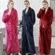 thumbnail image 5 of Camisón de franela de otoño e invierno para mujer, camisón de cuadros de piña alargado y grueso, bata de baño para pareja, pijamas para hombre, ropa de casa, 5 of 6