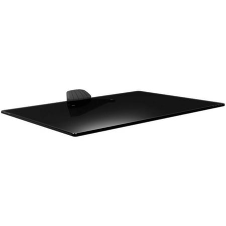 Black Glass Corner Shelf Barkan Elegant Audio Video Tempered Glass Shelf, Easy Installation, Black, Up to 22 lbs, 5 Year Warranty. ()