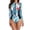 Sky Blue A, variant on Enjoytime Bathing Suit for Women Tummy Control Zip Up Long Sleeve One Piece Swimsuit Sun Protection Athletic Modest Swimwear