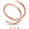 thumbnail image 2 of Body Candy Double Hoop Nose Ring 14k Gold Filled and 925 Silver for Women and Men Spiral Nose Jewelry for Single Piercing Handmade in USA, 2 of 8