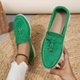 thumbnail image 4 of Women's Slip On Suede Loafers Comfortable Lightweight Business Dress Shoes Wide Width Slip On Sneakers Green Size 6, 4 of 7