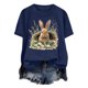 thumbnail image 4 of Xuyuer Easter Shirts for Women Rabbit Bunny Women's Lover Printed T-shirt Round Neck Short Sleeved Happy Easter Day Graphic Short Sleeve Tee Tops, 4 of 7