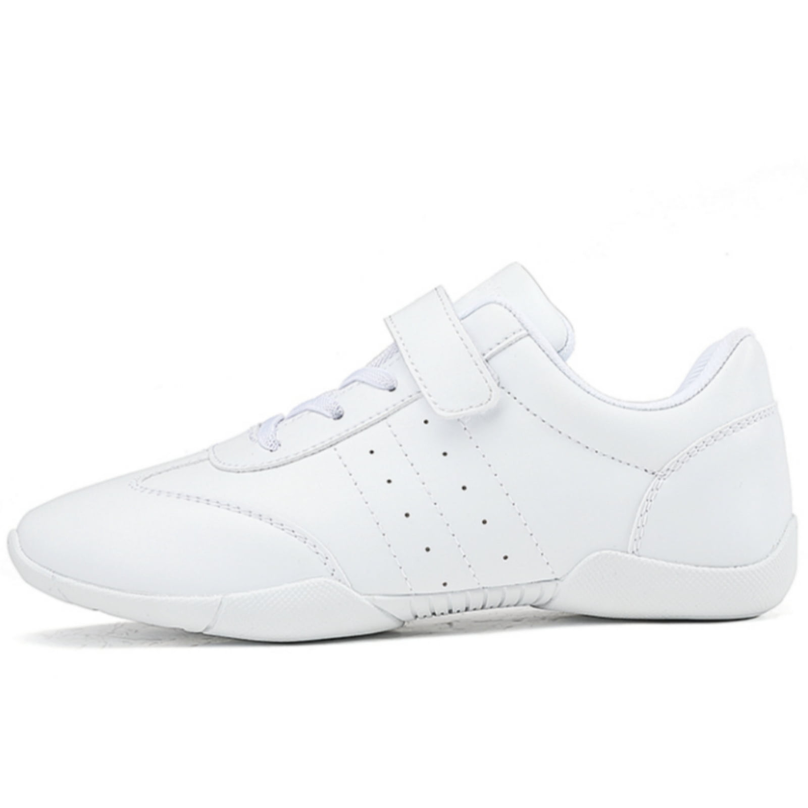 GlideMoves White Girls Cheerleading Dancing Shoes Youth Team Athletic Training Tennis Walking Breathable Competition Cheer Sneakers Big Kid Size 3