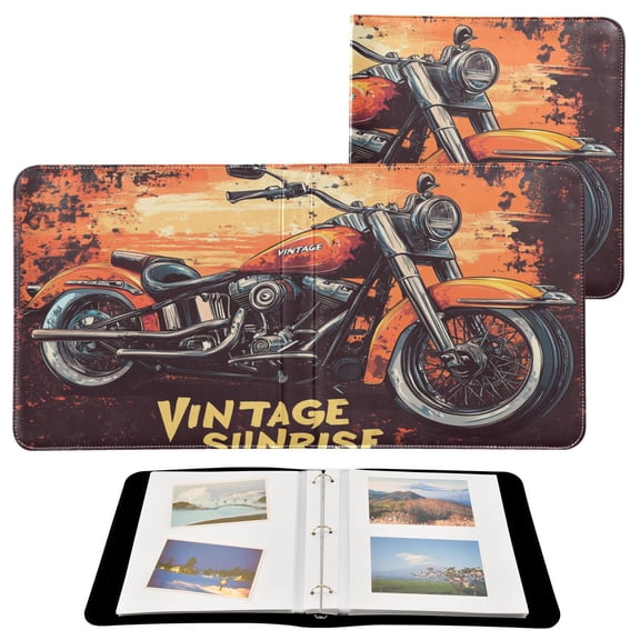 BZSMCE Photo Album Book Scrapbooking Motorcycle Pattern Printed Picture Album