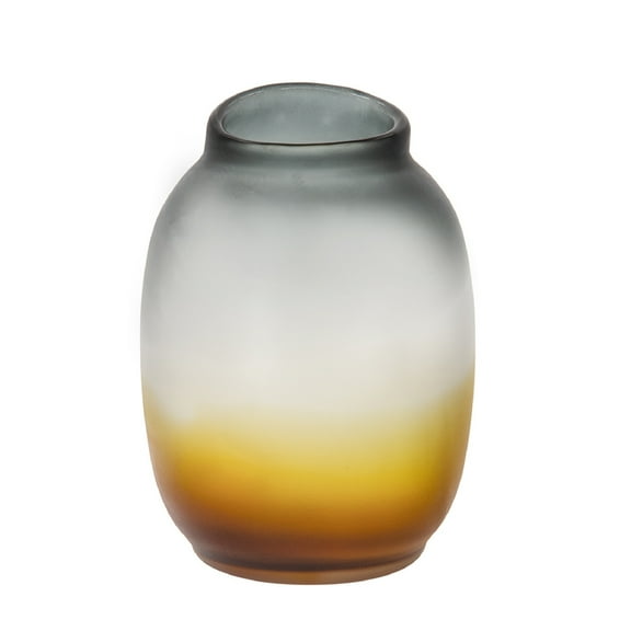 A&B Home Gray and Orange Ombre Glass Vase 7.1" x 7.1" x 9.8"