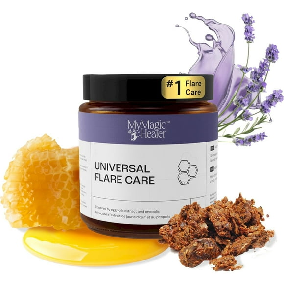 Universal Flare Care | Alivio Rápido para el 97% de los Problemas de la Piel | Hidradenitis, Quistes, Abscesos, Forúnculos y Más | Solución Natural con Propóleo y Extracto de Yema de Huevo