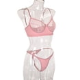 thumbnail image 2 of Conjunto de ropa interior sexy para mujer, malla, pestañas, sujetador de encaje, ropa interior, regalo, rosa, M Monstrate XX000055-14, 2 of 7