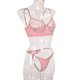 thumbnail image 2 of Conjunto de ropa interior sexy para mujer, malla, pestañas, sujetador de encaje, ropa interior, regalo, rosa, M Speravity XX000055-14, 2 of 7