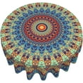 thumbnail image 2 of Mandala Tablecloth Round 60 Inch Colorful Boho Table Cloth,Stain Resistance Polyester Summer Table Covers for Kitchen Dining,Small Tablecloth for Party Picnic, 2 of 6