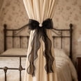 thumbnail image 6 of Yhmxh Sheer Organza Bow Curtain Tiebacks with Wavy Streamers, Pre-Tied Elegant Ribbon Bow Curtain Holdbacks, Decorative Window Curtain Tie Backs for Bedroom Living Room Wedding Home Decor, 6 of 6
