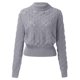 thumbnail image 5 of Gibobby Suéter de Cuello Alto para Mujer, Suéter de Punto para Mujer, Suéter Extragrande de Cuello Alto de Color Sólido(Gris,CH), 5 of 5
