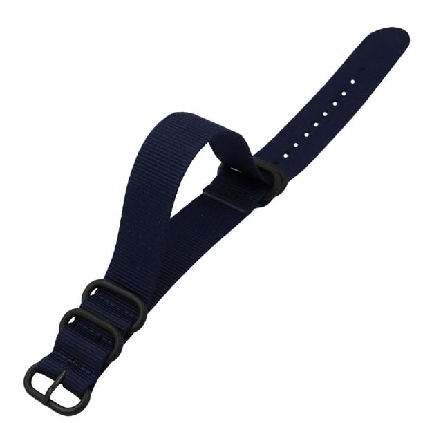 EeaseMX Correa de nailon para reloj, repuesto de correa de reloj ajustable, correa de muñeca alternativa de 22 mm, color azul oscuro.