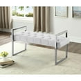 thumbnail image 1 of Imperial Tufted Bench With Silver Stand (Beige), 1 of 1