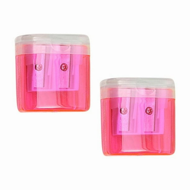 Sacapuntas transparente mini para útiles escolares, colores vibrantes, cuchillas dobles para un afilado suave, ideal para estudiantes y uso en la oficina. Aestivo | Rosa | AESTIVO