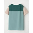 thumbnail image 2 of Womens Casual Round Neck Solid Textured Colorblock T Shirt Summer Blouse For Women, 2 of 9
