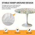 thumbnail image 6 of Watercolor Ombre Green Yellow Leaves Elastic Fitted Round Table Cover Plant Waterproof Outdoor Tablecloth for Holiday Party, Picnic, Patio & Dining Fits Tables Up to 55"-60", 6 of 8